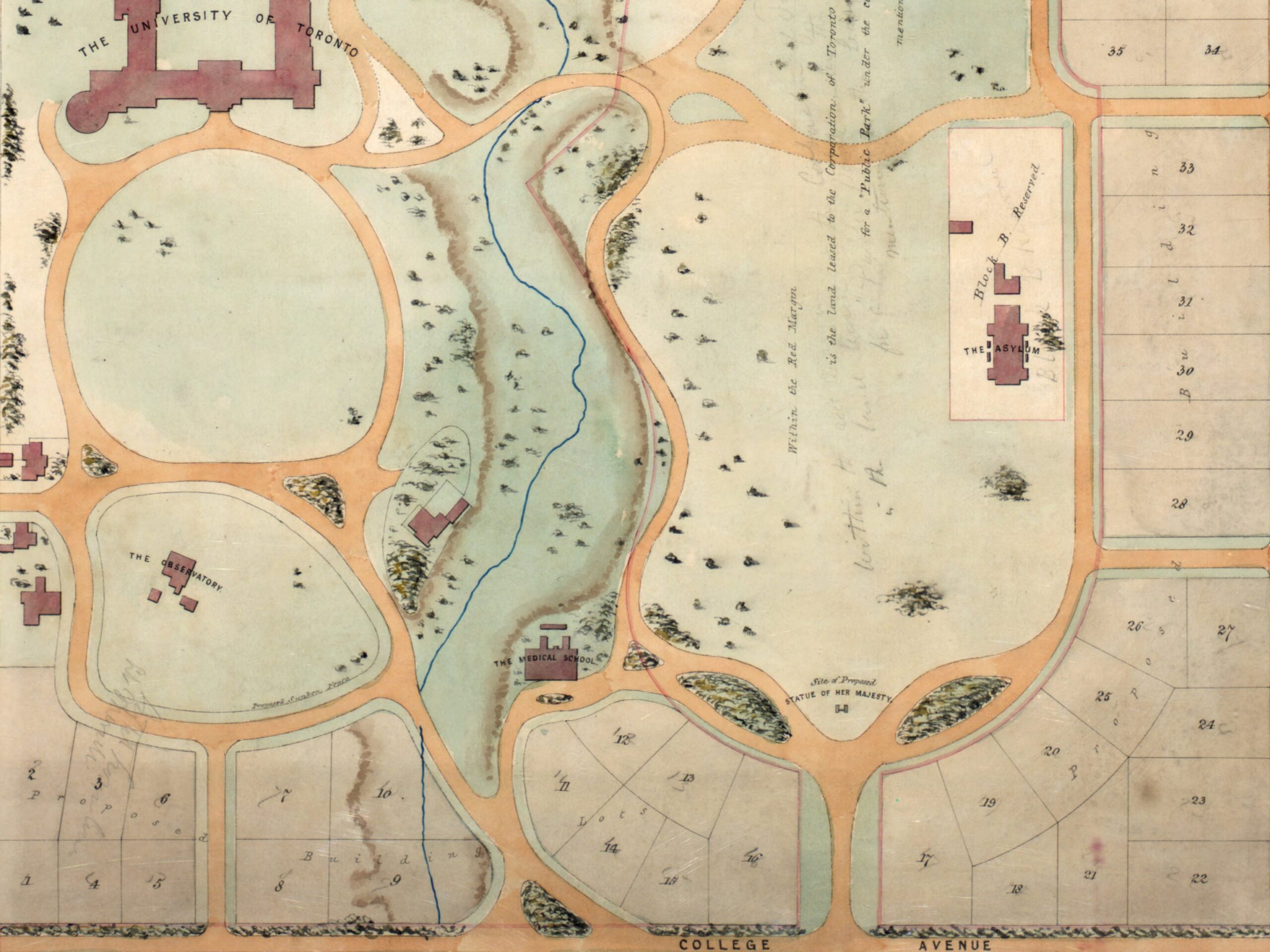 vintage map/ illustration of park