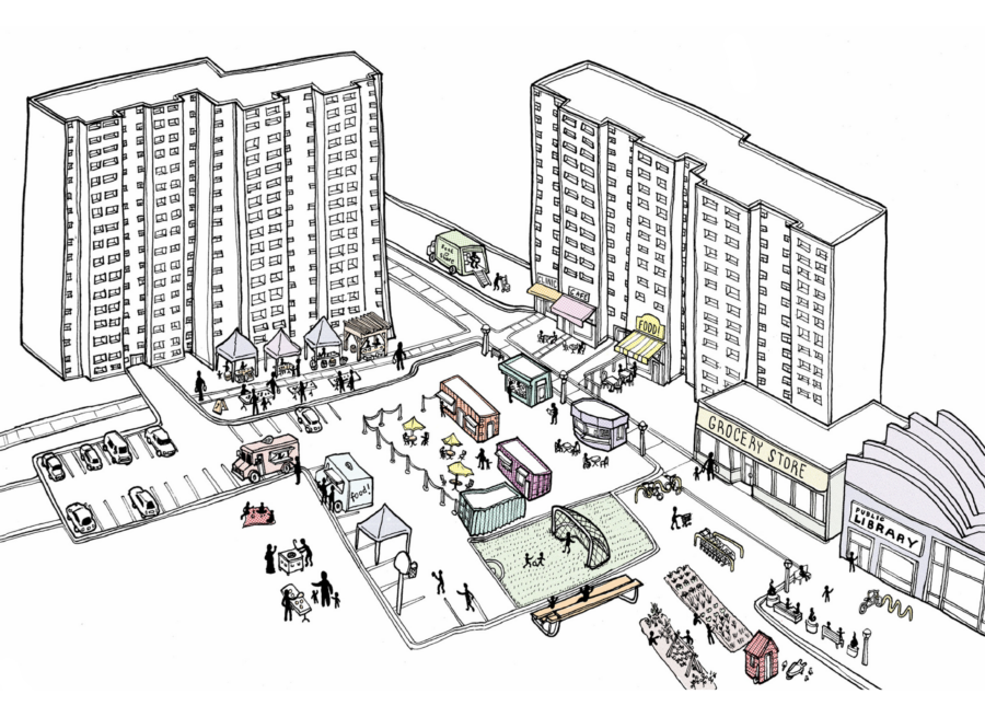 Hand isometric sketch of the 