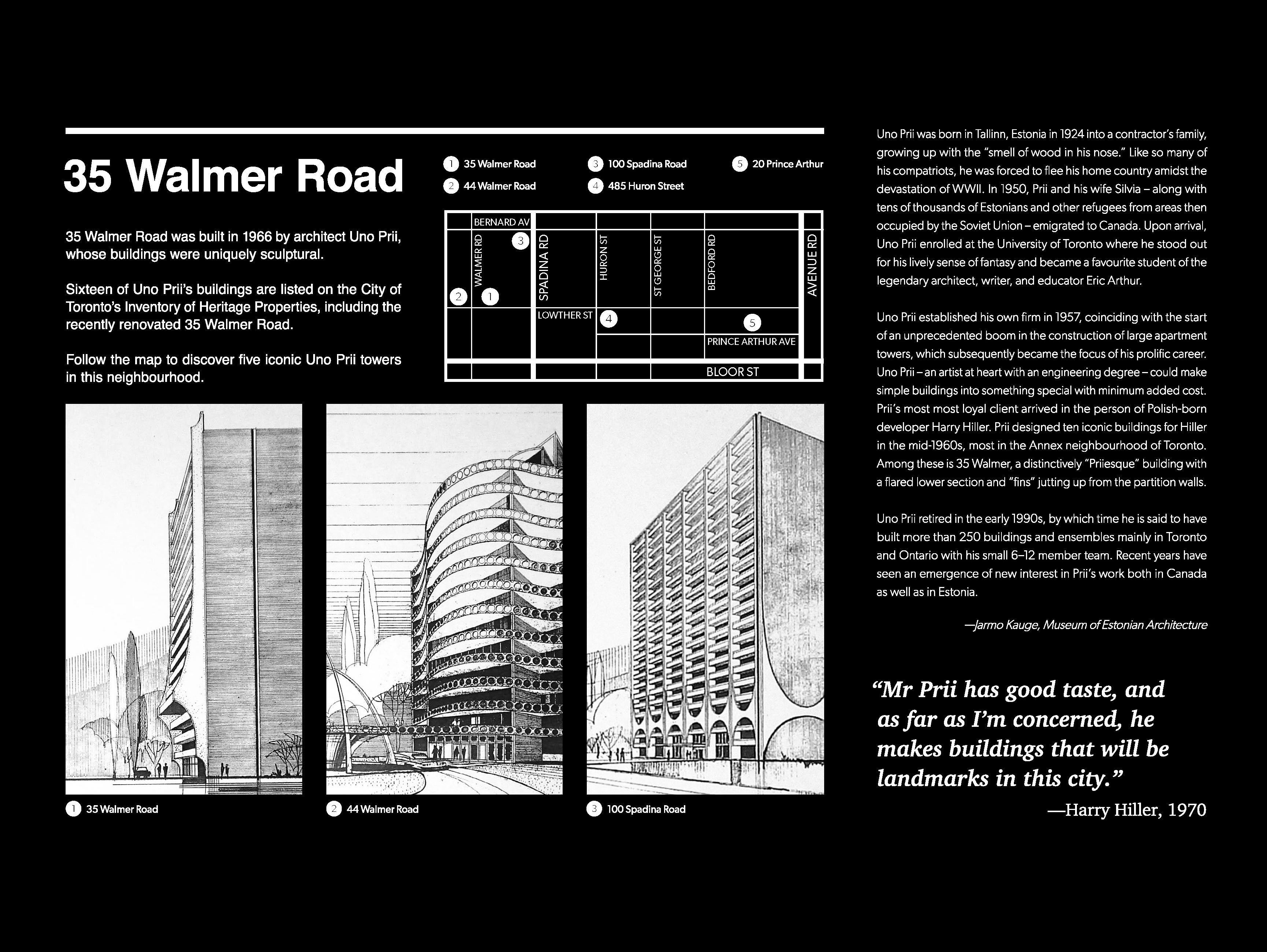 graphic of the information panel on display at 35 Walmer