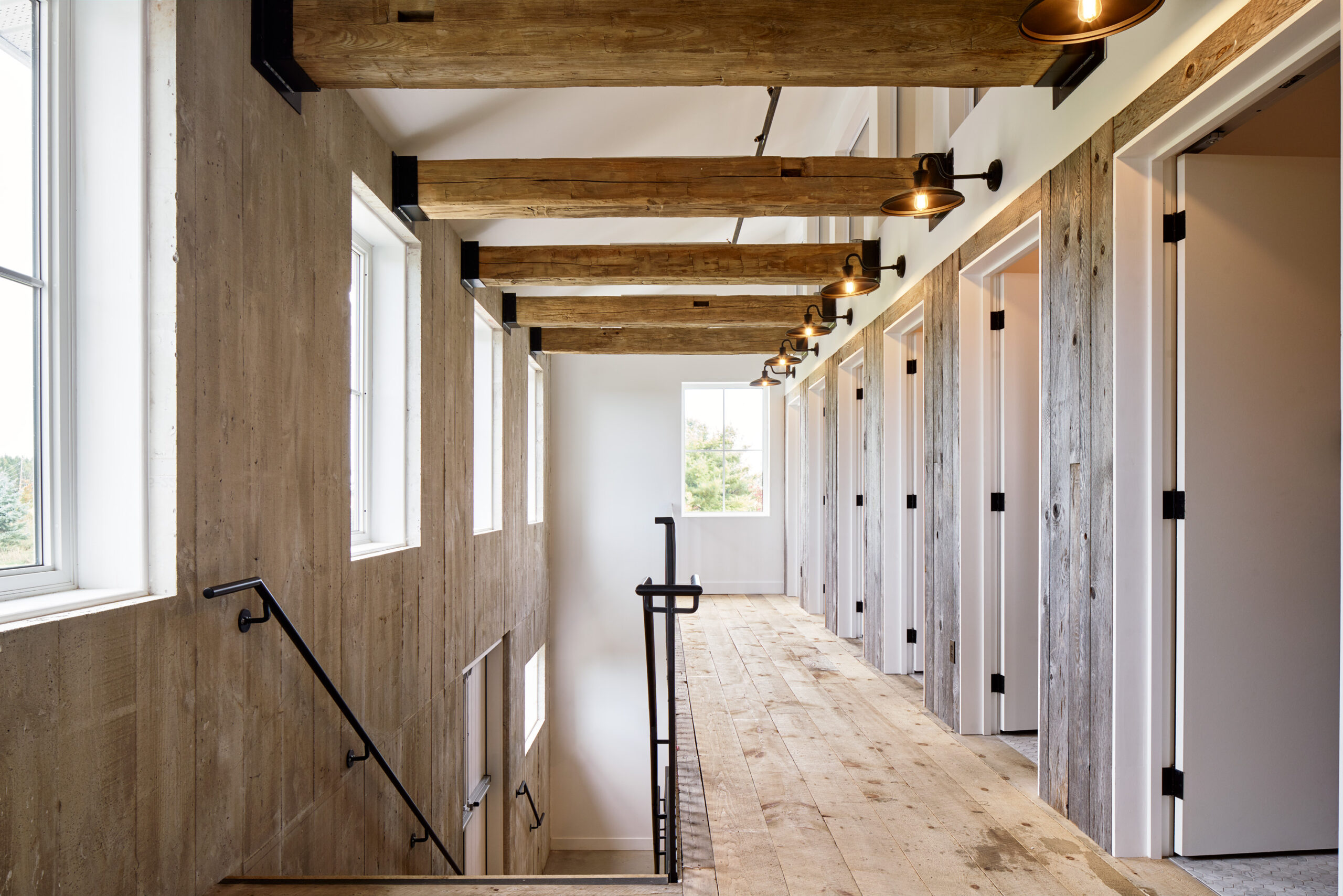 Cambium Farms interior hallway and staircase
