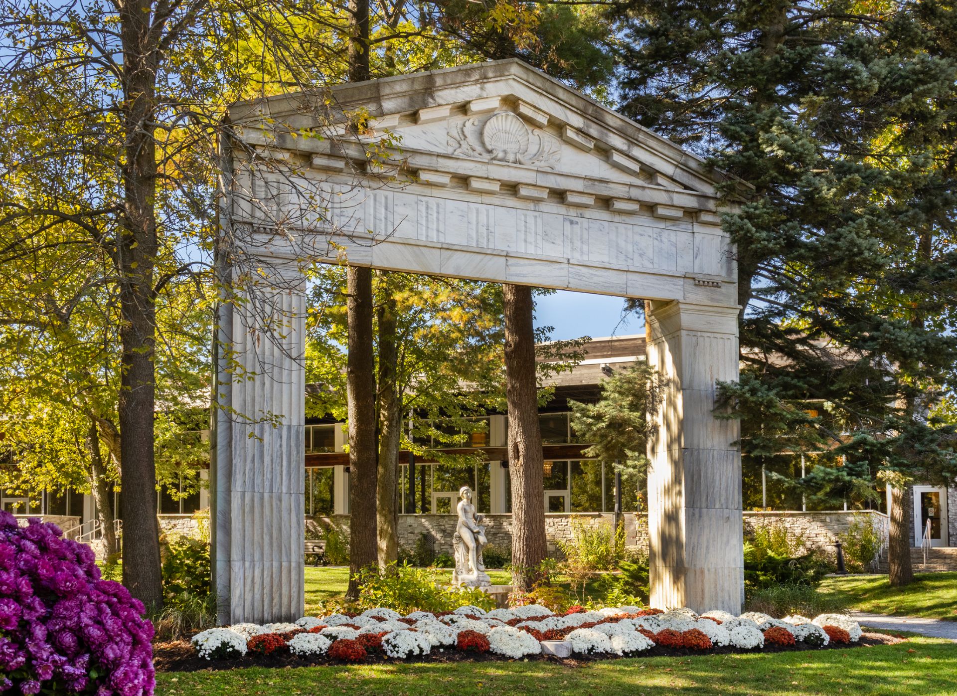 Stone monuments outside at Guild Park and Gardens.