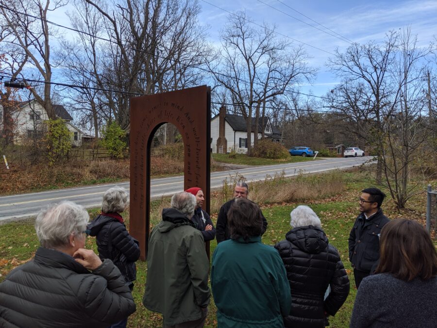 Residents and Small artists gather at the opening of Laskay's Gate
