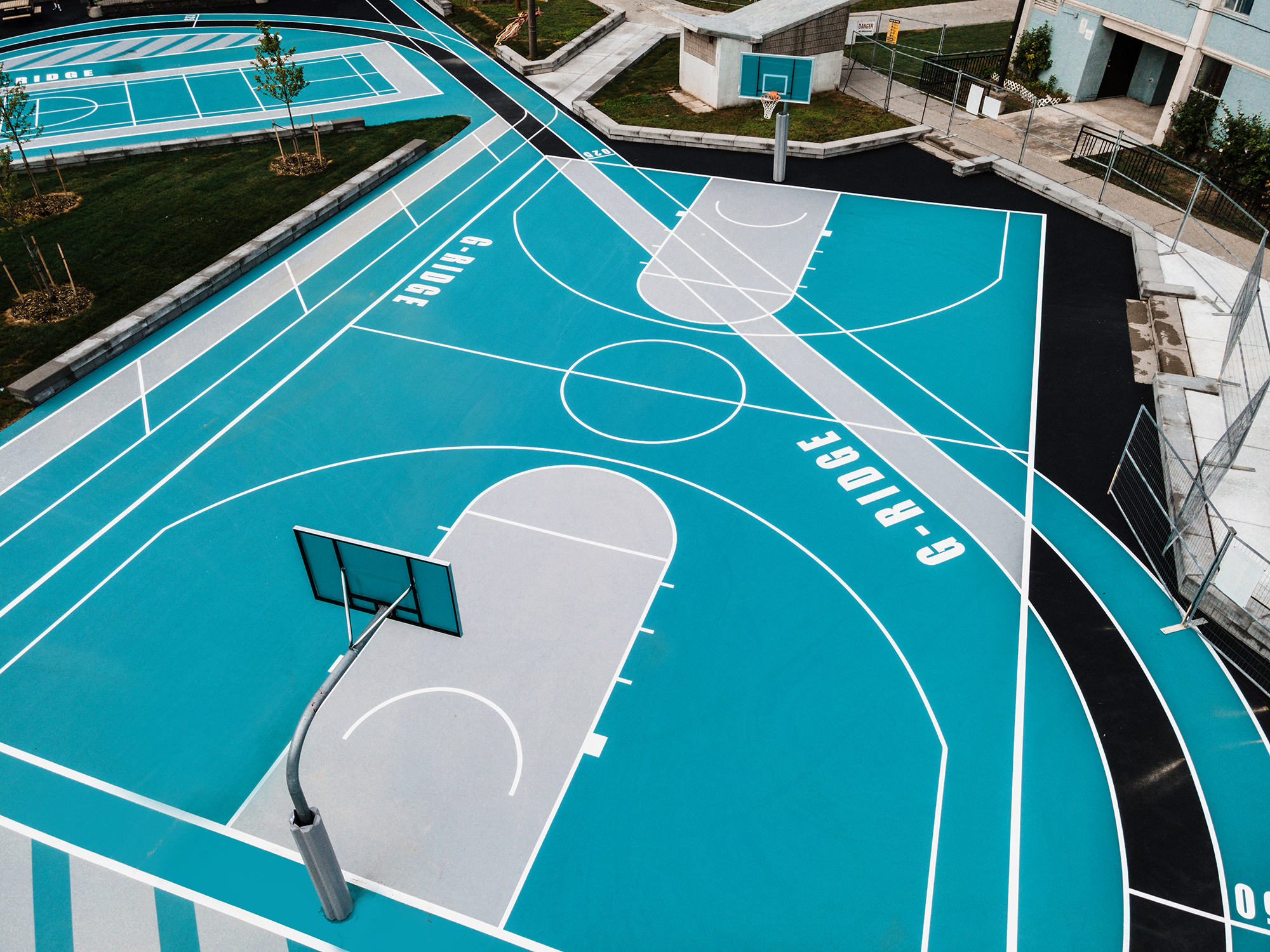 Drone view of the Gordonridge basketball court