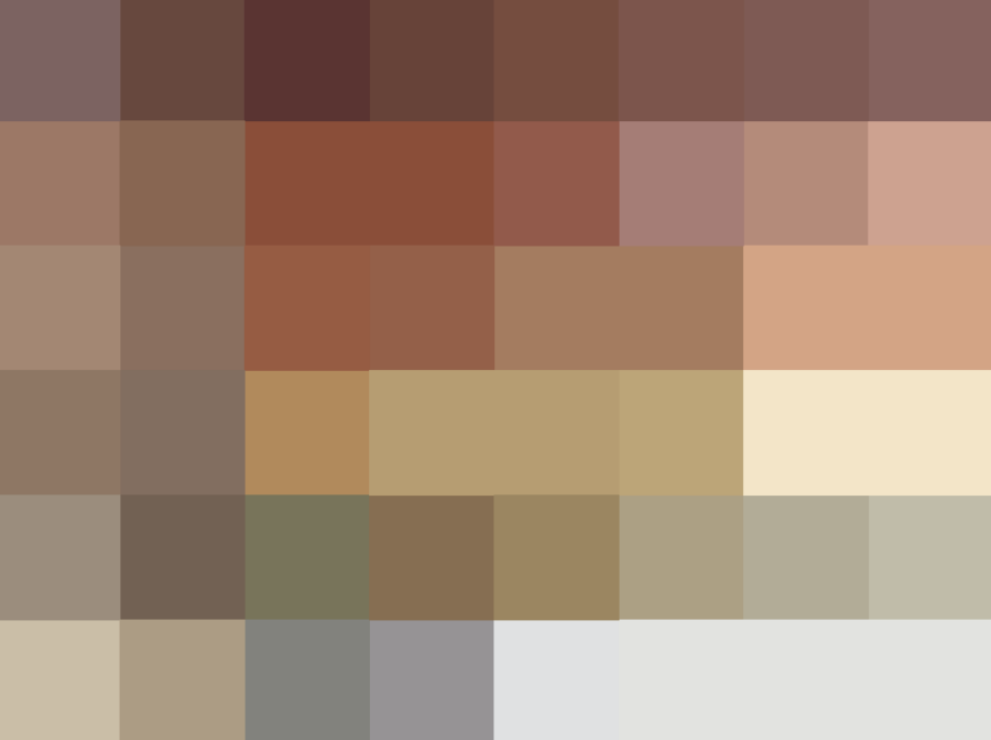 A grid of 48 square colour swatches shows the range of existing dominant colours in the neighbourhood.