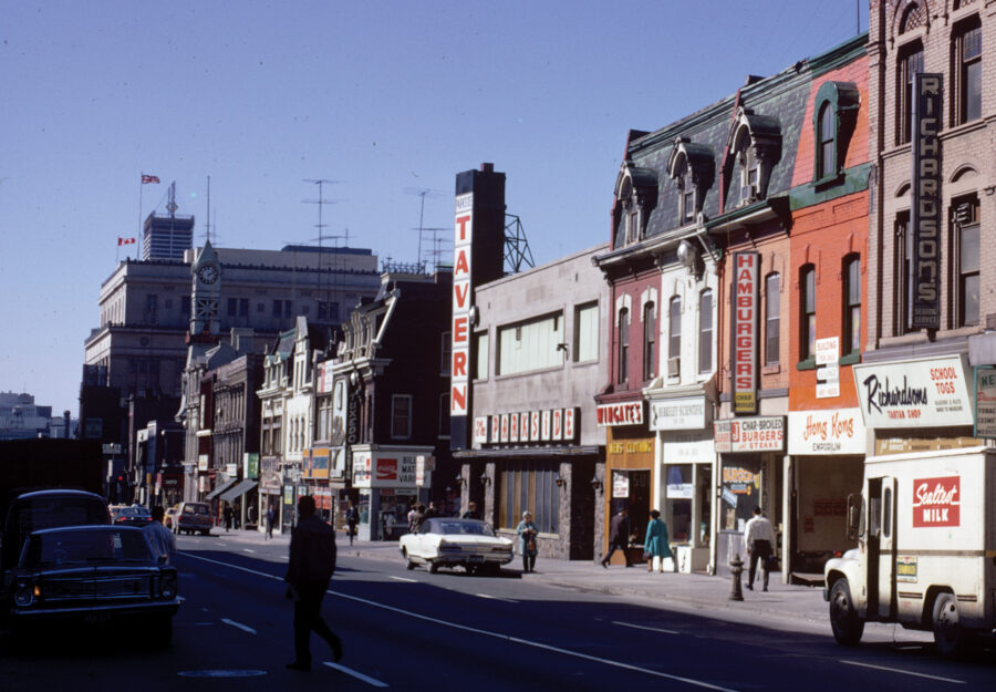 Parkside Tavern (middle) and Charles St. Tavern (clock tower) were institutions of the city’s gay community in the 1960s and ‘70s. 