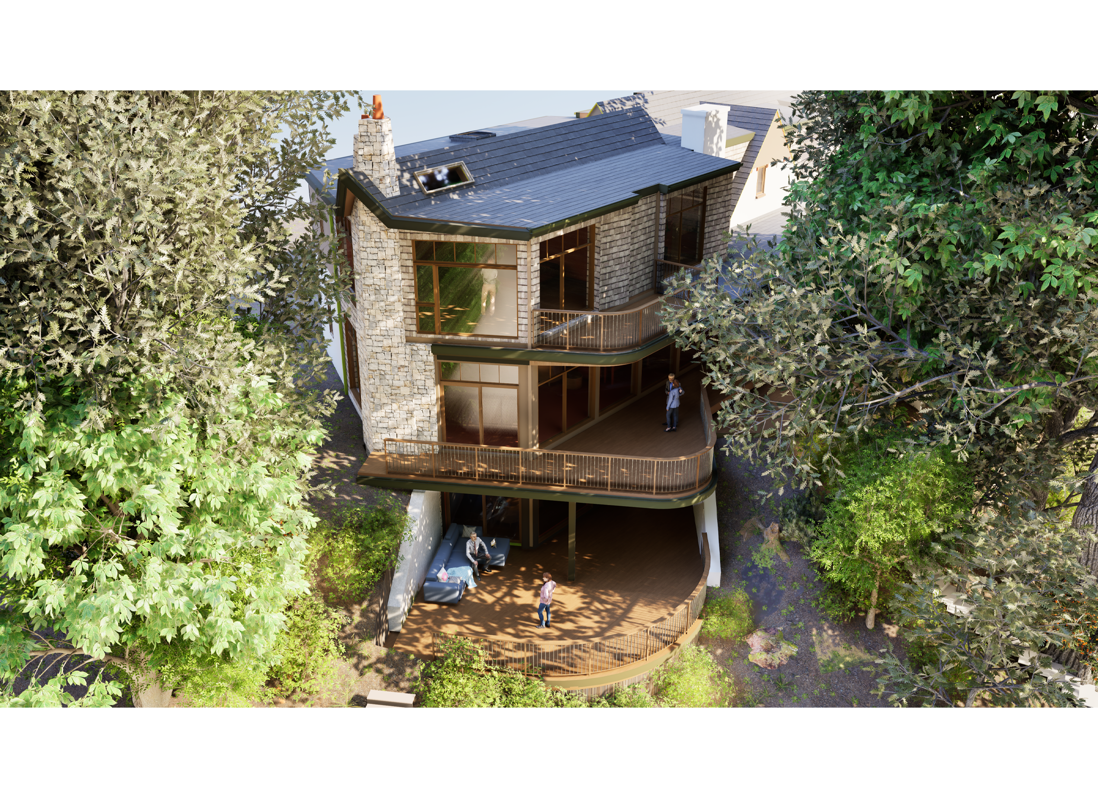Aerial view of balconies at Lytton Park Ravine Residence during daytime.