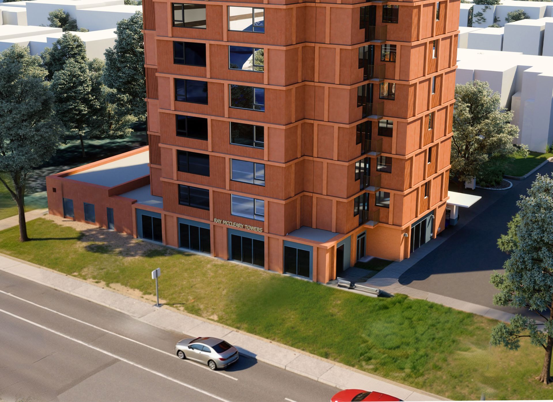 444 Logan rendering of ground floor and street/parking adjacencies..